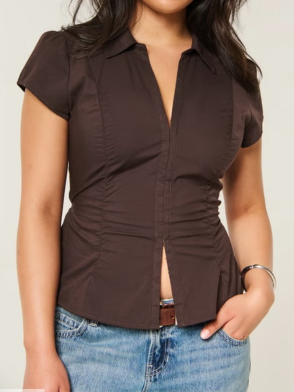 Hollister Short Sleeve Ruched Top